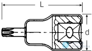 Nasadka 3/8" wkrętakowa T20 TORX, izolowana 1000V  VDE  STAHLWILLE