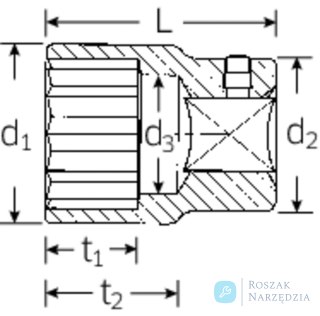 Nasadka 1" 55mm, 12-kątna, krótka STAHLWILLE