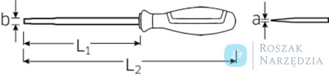 Wkrętak płaski 0,5x3,0x100mm,  VDE /1000V, DRALL+ STAHLWILLE