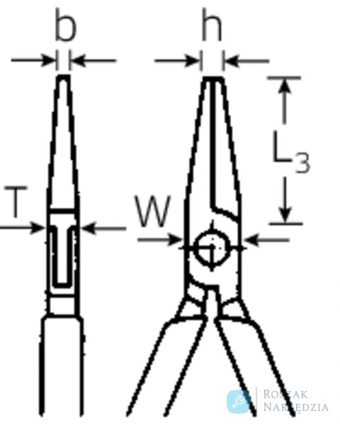 Szczypce chwytne precyzyjne L=130mm,płaskie,szerokie; chrom./powl. STAHLWILLE