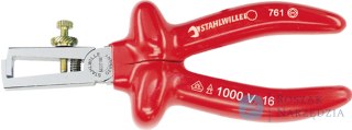 Szczypce do ściągania izolacji (do 5mm)  VDE 1000V L=160mm; ze śrubą regul.; chrom./izolow. STAHLWILLE