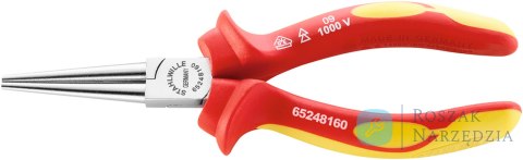 Szczypce okrągłe, długie izolowane  VDE 1000V L=160mm; chromowane STAHLWILLE