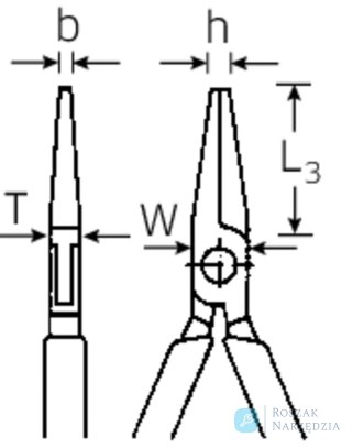 Szczypce płaskie dla mech. (wysm.) L=190mm; chrom./powl. STAHLWILLE