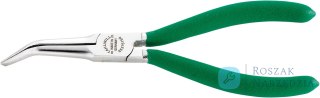 Szczypce półokrągłe (igłowe odg.45st.) dla elektroników 160mm; chrom./powl. STAHLWILLE
