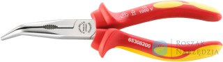 Szczypce półokrągłe odgięte 45st. izolowane  VDE 1000V, L=160mm z obcinakiem (radio/tel.); chromowane STAHLWILLE