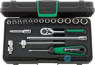 Zestaw narzędzi 1/4" grzechotka+nasadki 6-kąt 3,5-13mm+akcesoria, 19-el.w walizce ABS STAHLWILLE