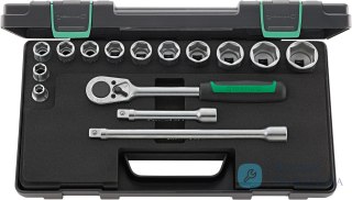 Zestaw nasadek 6-kątnych 1/2", 15-elementowy w skrzynce ABS (10-32mm) STAHLWILLE