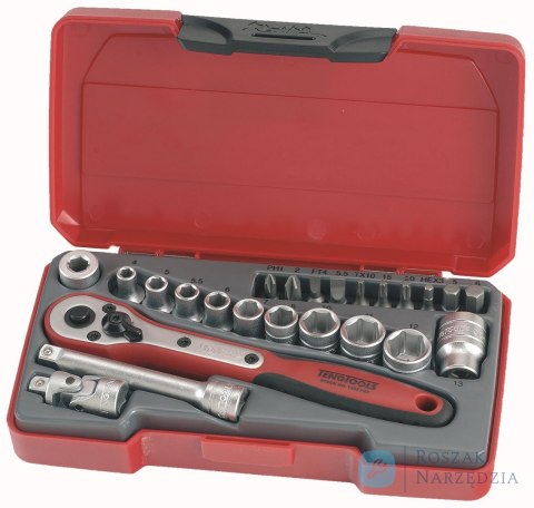 Zestaw kluczy nasadowych z chwytem kwadratowym 1/4" Teng Tools T1424 Zestaw kluczy nasadowych z chwytem kwadratowym 1/4" Teng Tools T1424