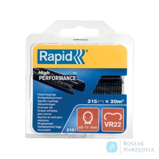 Zszywki zaciskowe do ogrodzenia Rapid VR22, czarne - opakowanie 215 szt.