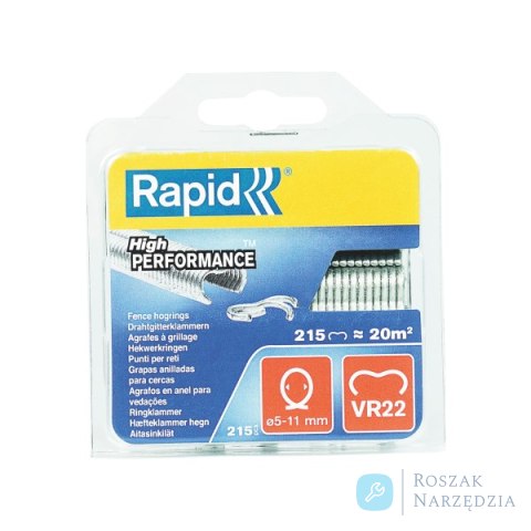 Zszywki zaciskowe do ogrodzenia Rapid VR22 - opakowanie 215 szt.